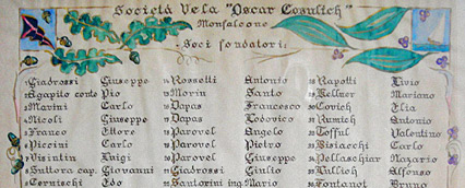 Pergamena originale del 1933 con i 40 soci fondatori
